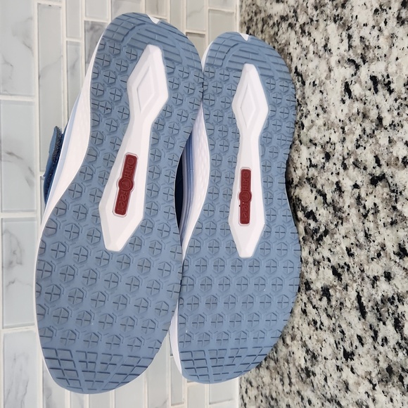 Blue & White Orthofeet Iris Stretch Knit Mule Slip-On Shoes sz 10.5 B 72022 - Picture 6 of 6